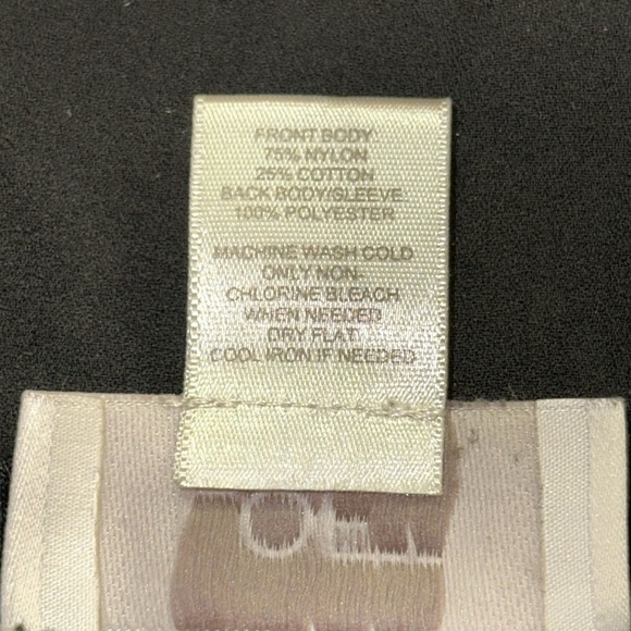 Loft Black Longsleeved Paisley Lace Front Crew Neck Dressy Career Blouse XL - Picture 7 of 7